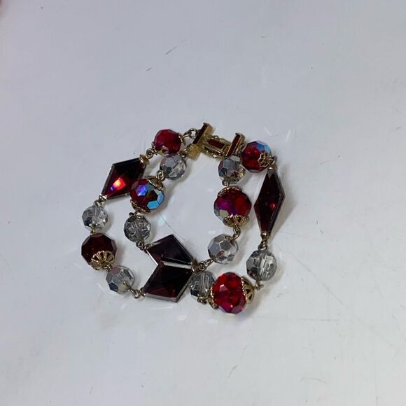 Gorgeous Red Crystal Double Strand Bracelet - Picture 12 of 12